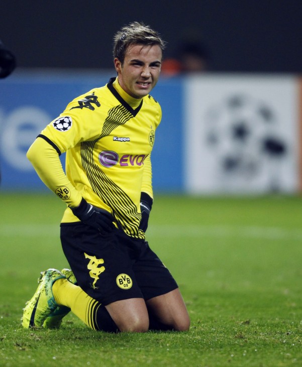 Borussia Dortmund's Goetze reacts during their Champions League Group F soccer match against Olympique Marseille in Dortmund