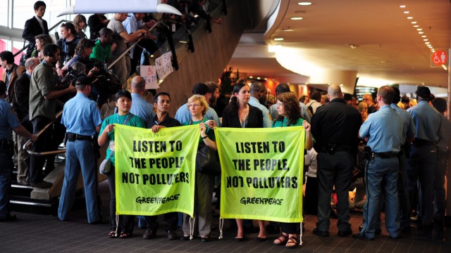 Greenpeace protest at the Climate change convention in Durban