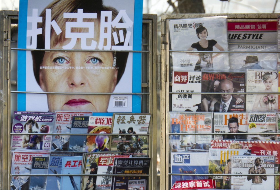 Merkel auf einem Magazin-Cover in China