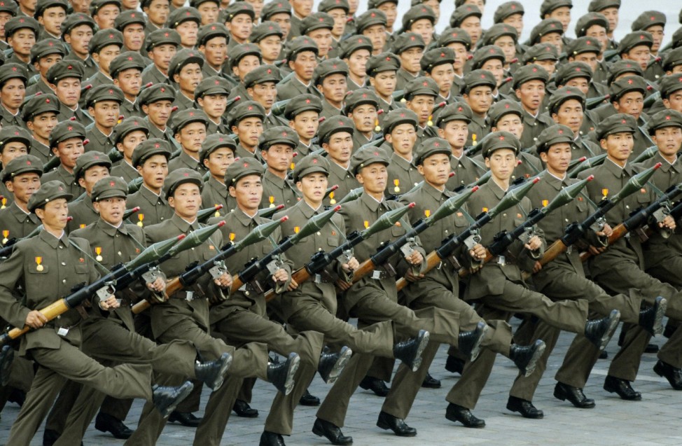File photo of North Koreans participating in celebrations for the 60th anniversary of the founding of North Korea