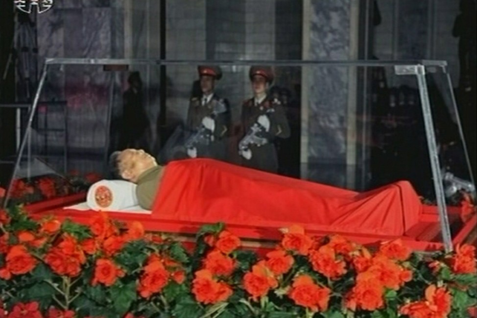 The body of North Korean leader Kim Jong-il lies in state at the Kumsusan Memorial Palace in Pyongyang in this still picture taken from video footage of still images aired by KRT