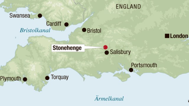 Englandkarten mit Stonehenge