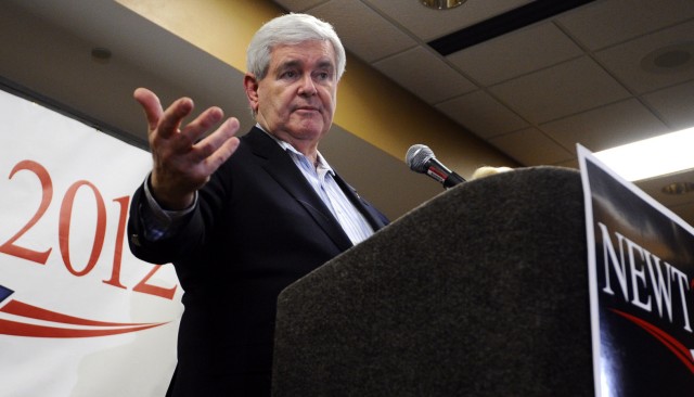 Republican Presidential hopeful Newt Gingrich