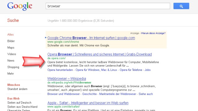 Chrome bei Google abgewertet