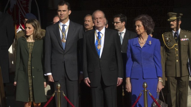 Spain's Royal Family  preside a parade during a ceremony of the X Legislature in Madrid