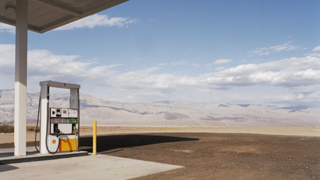 Gas station in desert, Panamint Springs, California, USA
