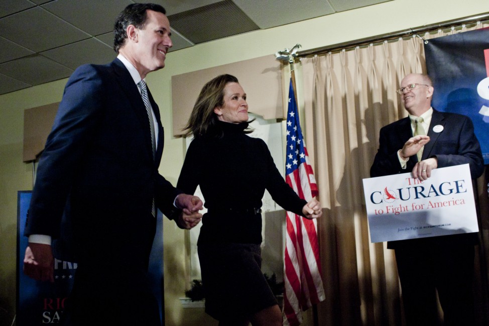 Republican Presidential Hopeful Rick Santorum Holds Primary Night Gathering