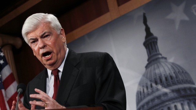 Senator Chris Dodd unveils his financial reform substitute on Capitol Hill in Washington