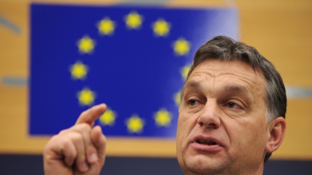 Ungarns Premierminister Victor Orbán, hier bei seiner Rede vor dem Europaparlament