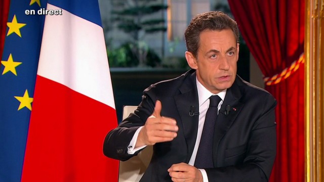French President Sarkozy in France2 Television news interview