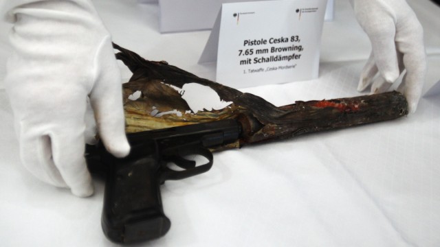 Die vom NSU für ihre Morde verwendete Waffe, eine Ceska 83 7.65mm Browning