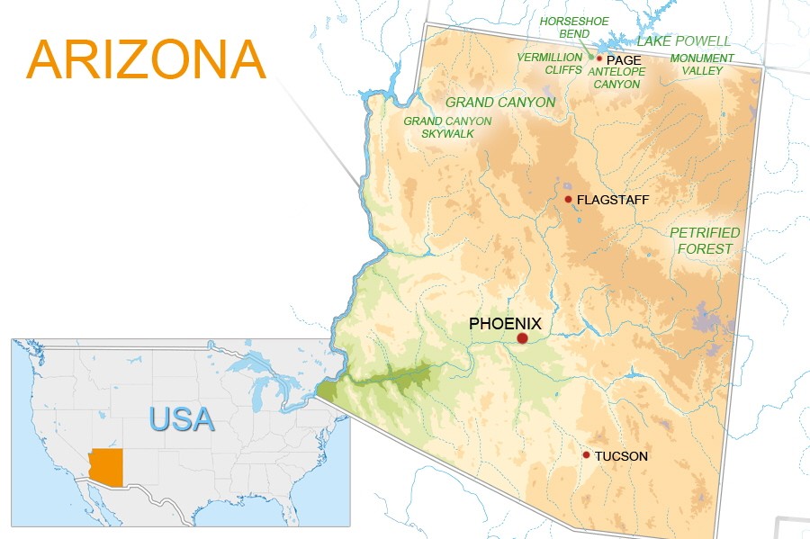 Arizona 100 Jahre Karte