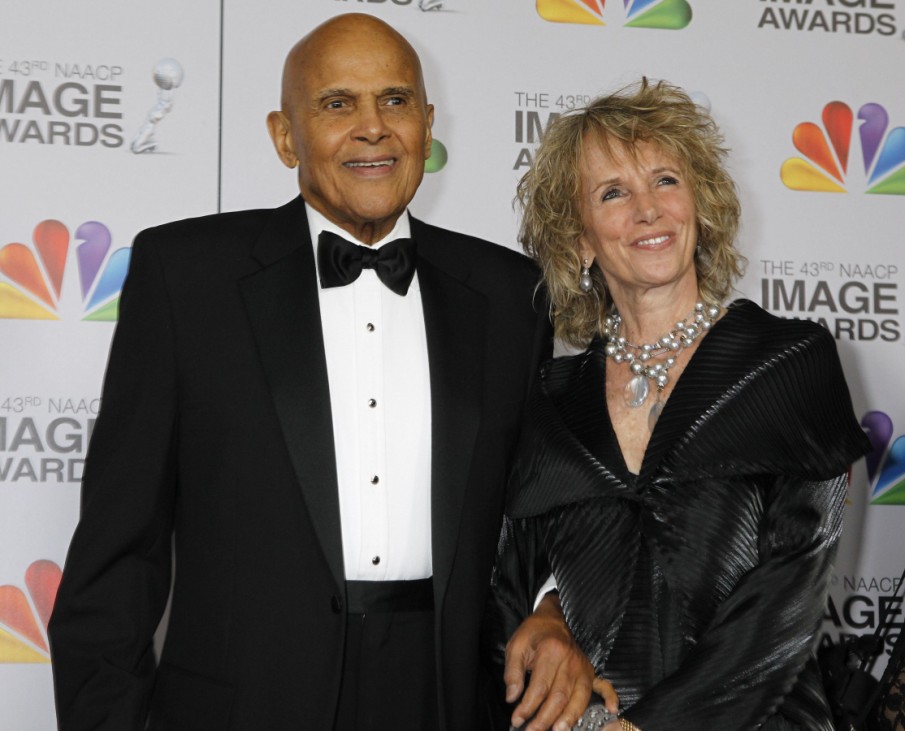 Actor and singer Harry Belafonte and wife Pamela arrive at the 43rd NAACP Image Awards  in Los Angeles