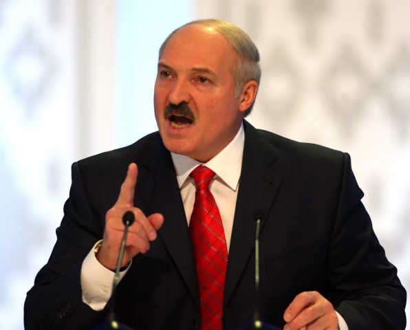 Belarussian President Alexander Lukashenko speaks during a press