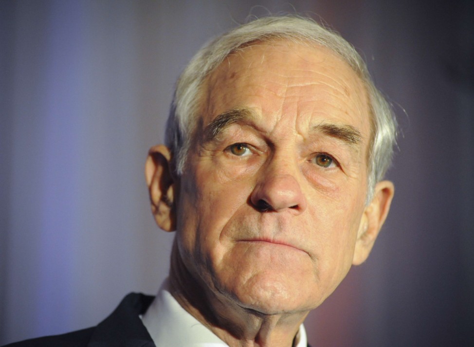 Republican presidential candidate and U.S. Rep Ron Paul speaks to supporters