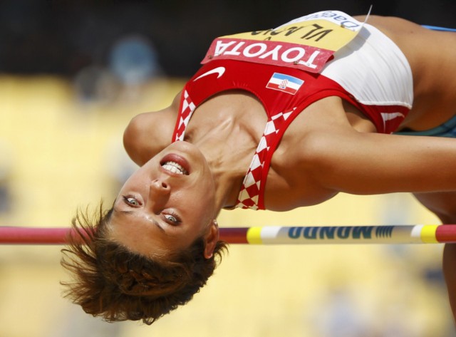 Vlasic of Croatia competes during the women's high jump qualifying event at the IAAF World Championships in Daegu