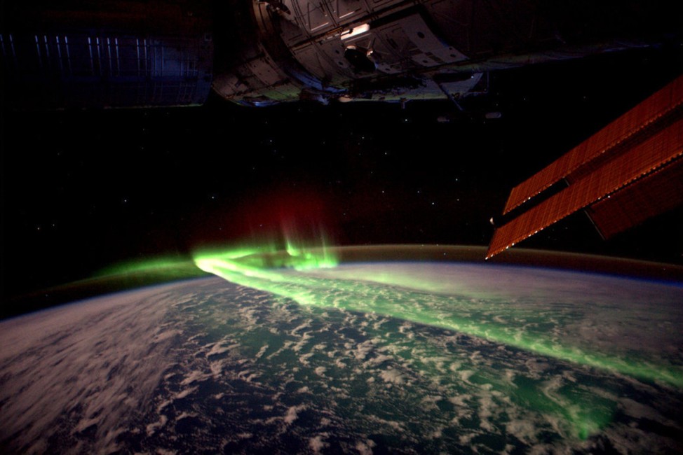 The Aurora Australis is seen in this handout picture taken on board the International Space Station between Antarctica and Australia