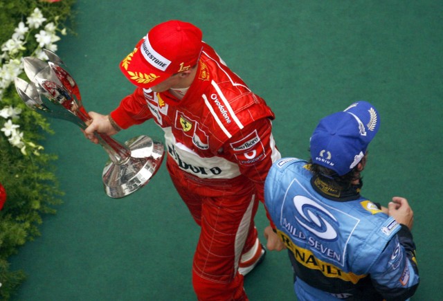 Formel 1 GP Schanghai - Podium Schumacher und Alonso