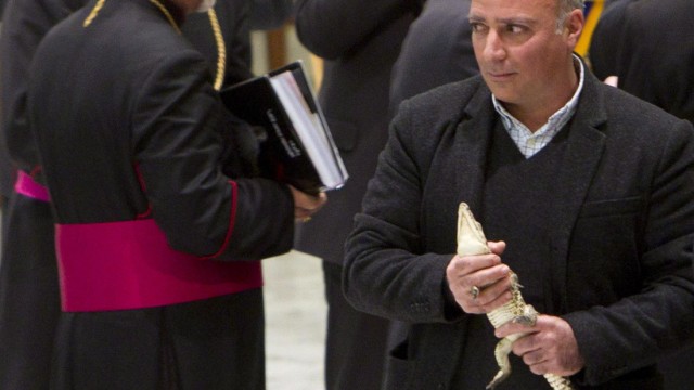 Baby-Krokodil kehrt nach Papst-Audienz nach Kuba zurück