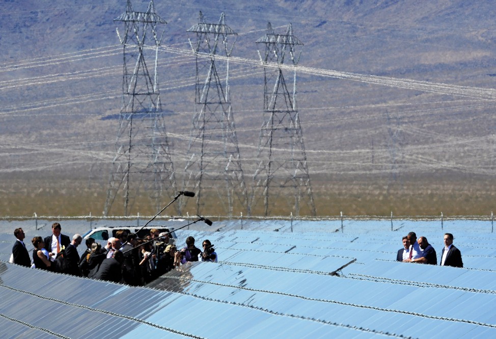 President Obama Visits Largest Photovoltaic Plant In U.S. In Nevada