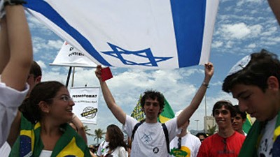 Ahmadinedschad in Brasilien: Solidarität mit Israel: Zahlreiche Menschen protestierten in Rio de Janeiro gegen den Besuch des Holocaust-Leugners Mahmud Ahmadinedschad.