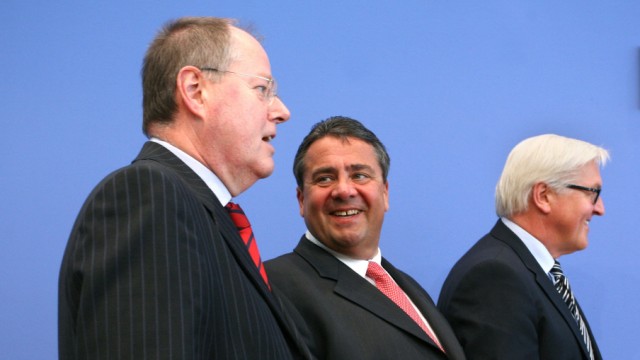 Peer Steinbrück, Sigmar Gabriel und Frank Walter Steinmeier