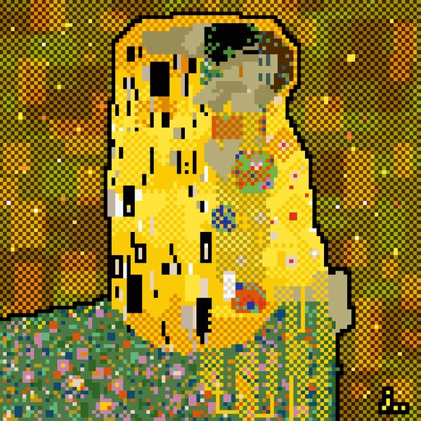 Pixel-Art, Klimt Kuss