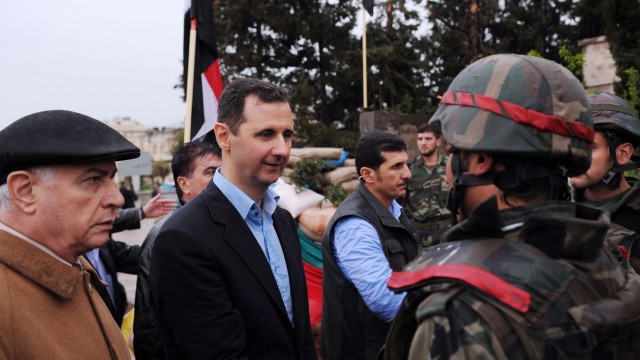 Syrian President Bashar Al-Assad visits Baba Amr neighborhood
