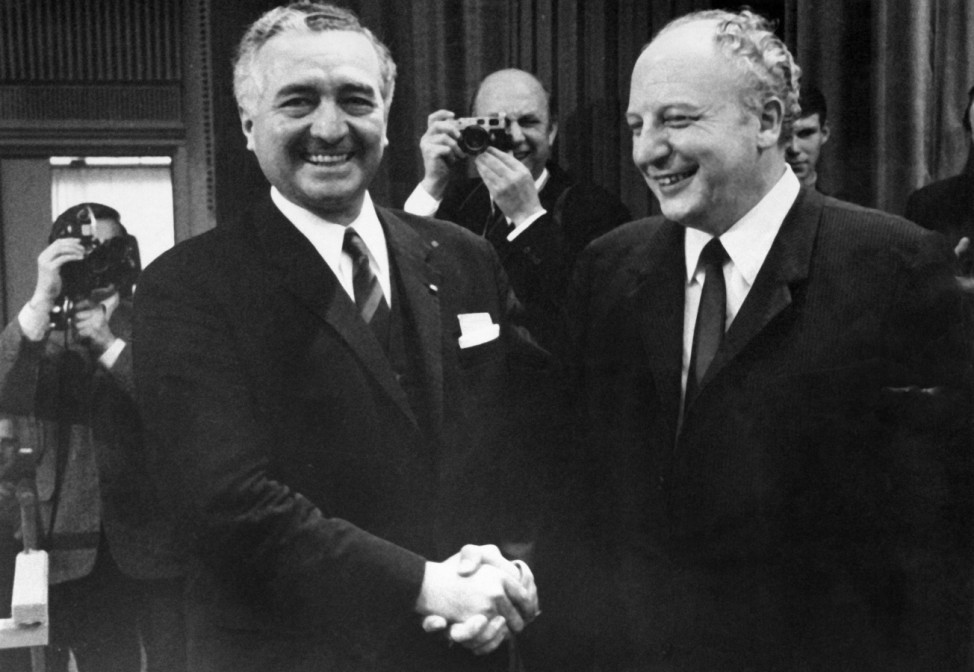 Walter Scheel und Dr. Erich Mende, 1968
