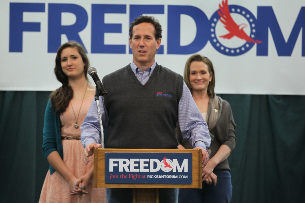 GOP Presidential Candidate Rick Santorum Campaigns In Wisconsin