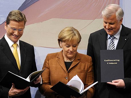 ddp, Angela Merkel, Guido Westerwelle, Horst Seehofer, Koalitionsvertrag, Schwarz-Gelb