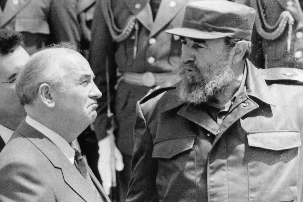Fidel Castro und Michail Gorbatschow, 1989
