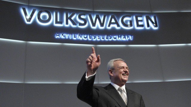 Volkswagen AG's Chief executive officer Winterkorn poses during the annual shareholder meeting of Volkswagen AG in Hamburg