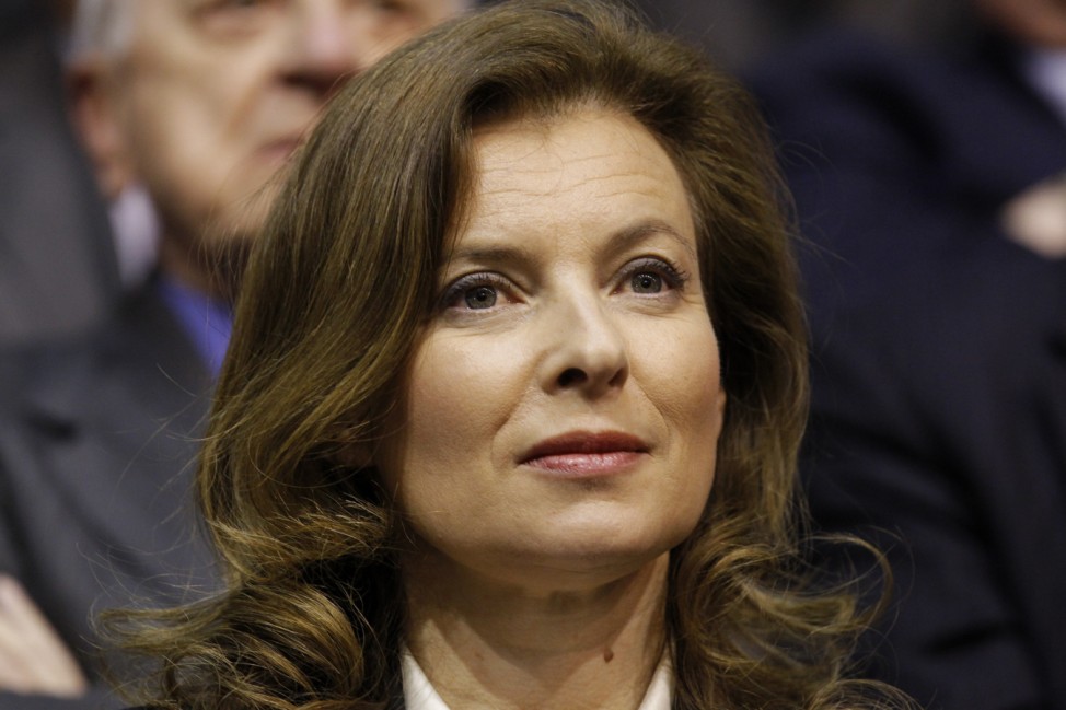 Valerie Trierweiler, French journalist and companion of Francois Hollande, attends a campaign rally in Lille