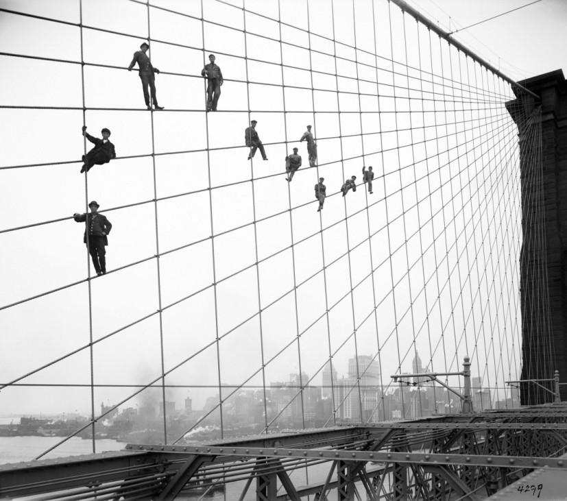 New Yorker Stadtarchiv Brooklyn Bridge New York