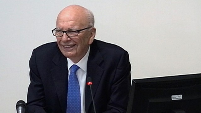 A still image from broadcast footage shows Rupert Murdoch speaking at the Leveson Inquiry at the High Court in London