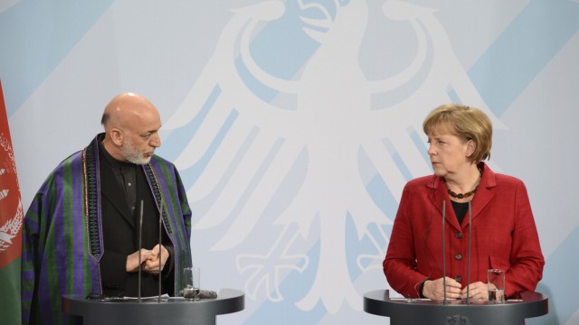 Präsident Karsai und Kanzlerin Merkel