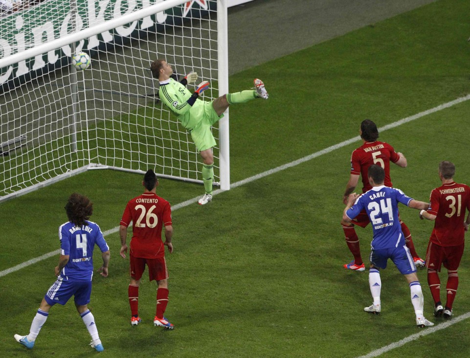 Chelsea's Drogba scores a goal against Bayern Munich during their Champions League final soccer match at Allianz Arena in Munich