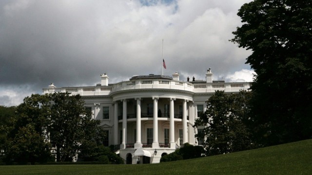 The White House is seen from the South Lawn in Washington