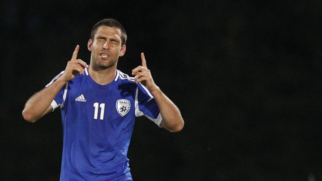 Israel's Shechter reacts after scoring a goal against Czech Republic during their international friendly soccer match in Hartberg