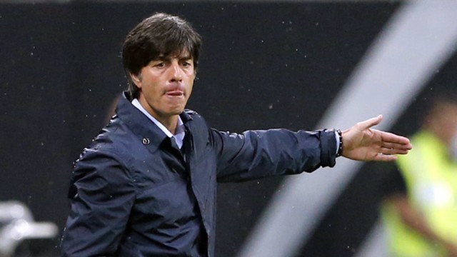 Germany's team coach Joachim Loew reacts during their friendly soccer match against Israel in Leipzig