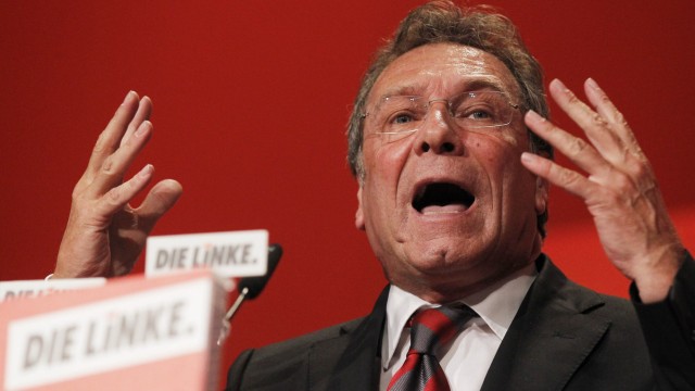 Ernst outgoing co-leader of left wing Die Linke party  holds a speech at a federal party congress in in Goettingen