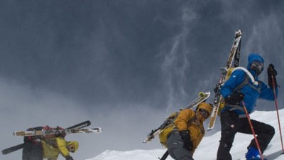 Auf Skiern über die Alpen: Sturm an der Inneren Quellspitze.