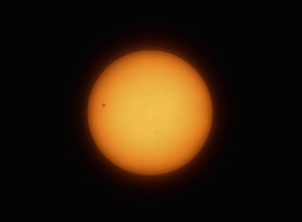 The planet Venus can be seen on its transit of the Sun, from Beijing