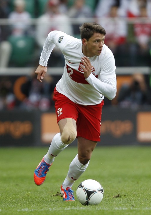 Sebastian Boenisch of Poland controls the ball during their international friendly soccer match against Andorra in Warsaw
