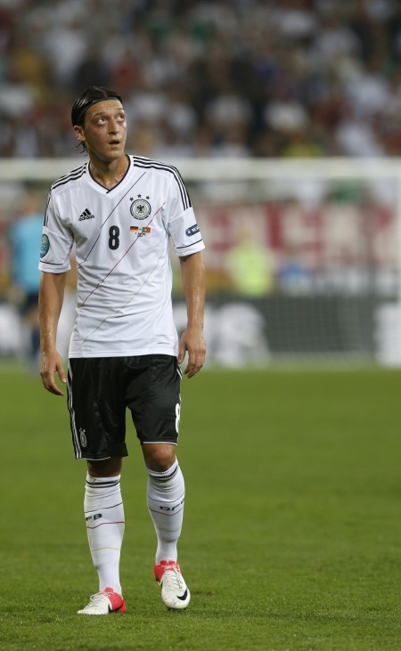 Germany's Oezil reacts during their Group B Euro 2012 soccer match against Portugal at the New Lviv stadium in Lviv