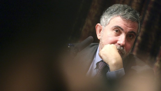 Nobel Prize in Economics laureate Paul Krugman attends a news conference in Stockholm