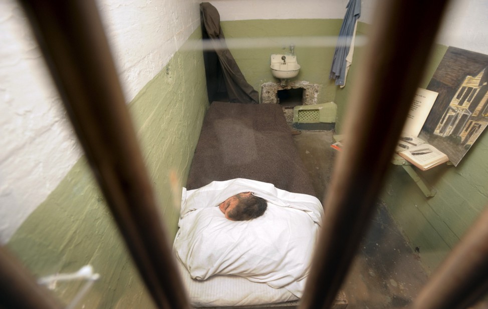 John Anglin's cell at the former Alcatraz Island federal prison greets visitors