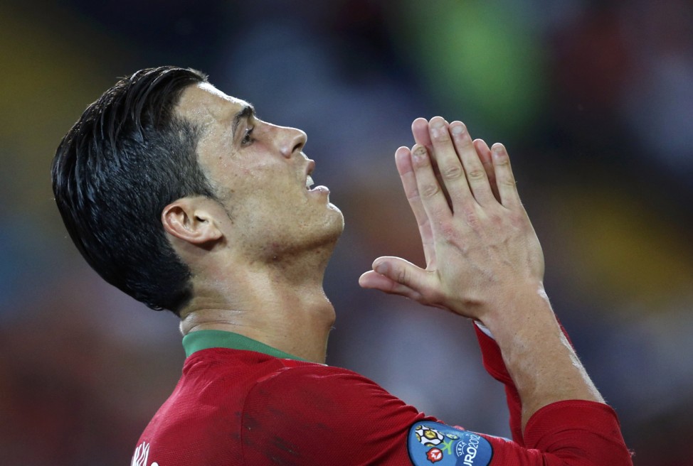 Portugal's Ronaldo celebrates a goal against Netherlands during their Group B Euro 2012 soccer match at Metalist stadium in Kharkiv
