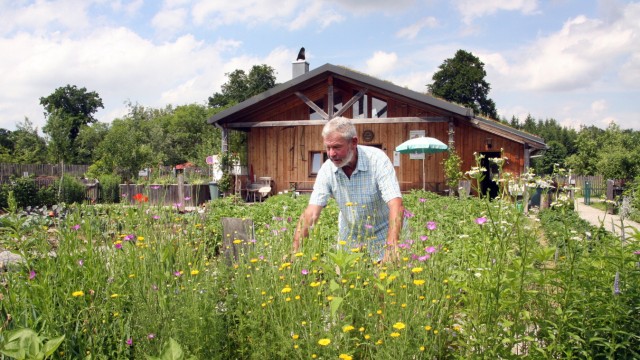 Helmut Seibert in seinem Garten